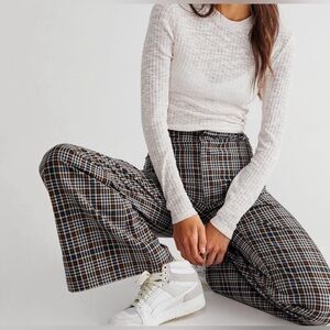 Free People plaid jules pants